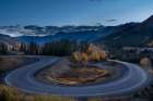 USA-Colorado-Uncompahgre National Forest Mountain landscape and highway switchback Art Print